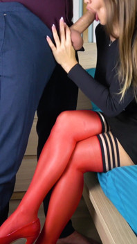 Secretary interviews with boss in hotel