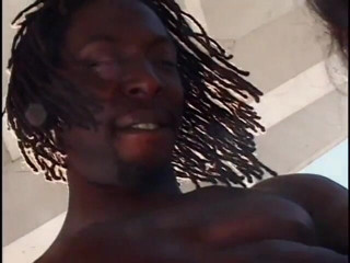 Hot and Wet: Big breast black slut gets good fucking from a black...