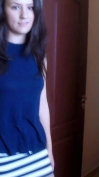 Sexy Amateur Brunette Strips and Shows Her Body