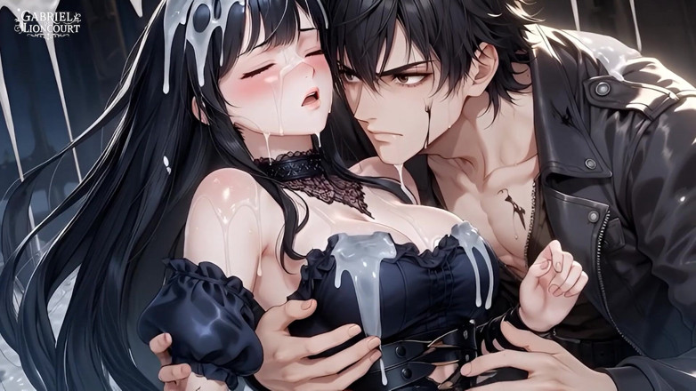 Gabriel de Lioncourt AI: Goth Girl Fan Fucks Rockstar Backstage - Hentai 1