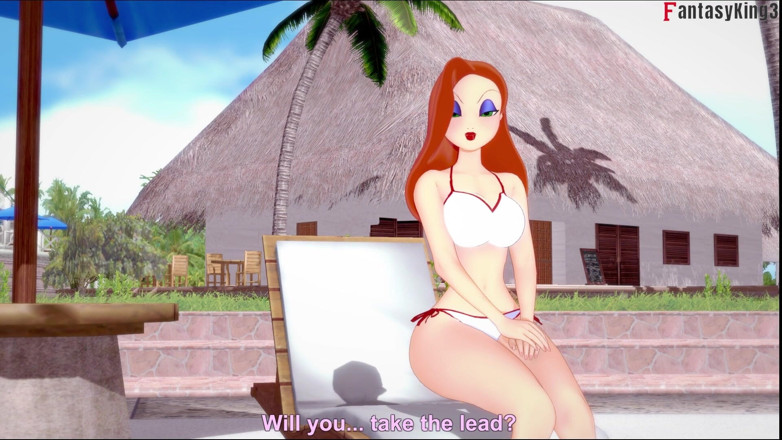 Fantasy king: Jessica Rabbit mamada en piscina