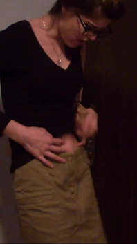 Skinny Teen with Glasses Full Bladder Desperation and Trying Pee on the Floor