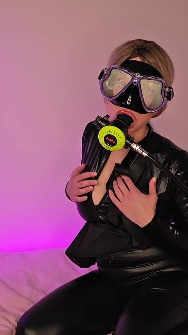 Brenna Lilac: Scuba Tank Breathing and Teasing