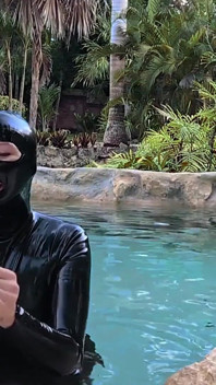 Worship Your Rubber Goddess by the Pool