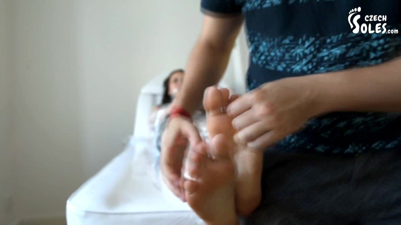 Czech Soles - foot fetish content: Tied up, submissive and having her feet tickled and worshiped,...