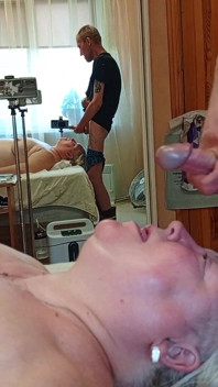 I Jerk off My Cock and Fuck My Stepmom in the Throat and Then Cum in Her Mouth