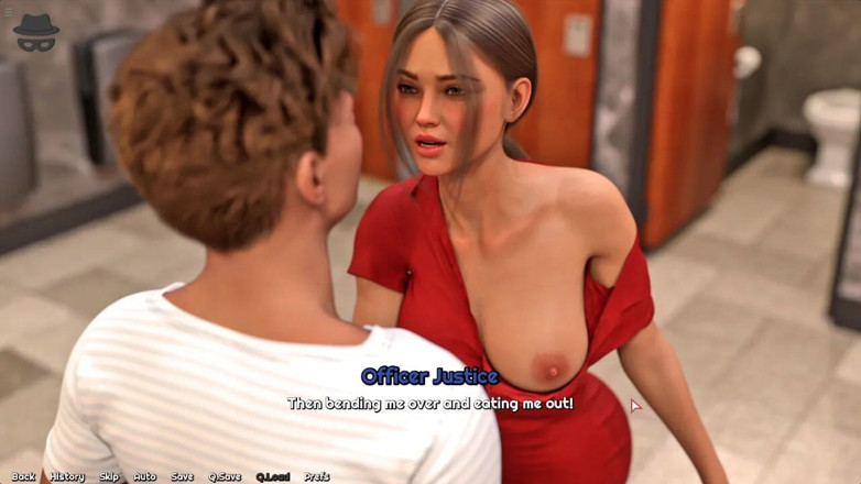 Future Money Man: Cheating Wife Lady Officer Having Fun with Alex in Toilet