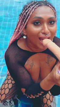 Deep Throat Dildo in Pool