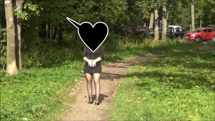 Nylon-Heels: 공원 밀프 스타킹 산책