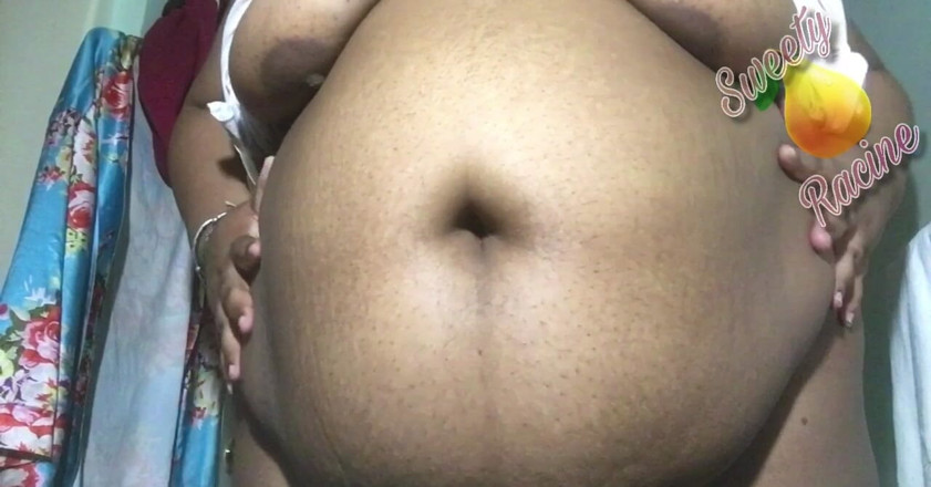 Sweety Racine: SSBBW pokazuje duży brzuch