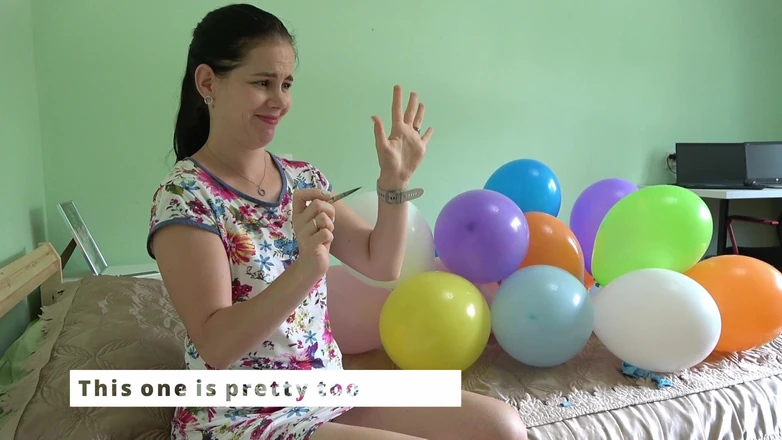 Anna Sky: Anna Blows Balloons in Front of You