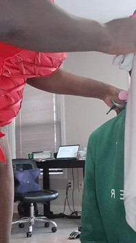 Ebony Goddess Getting Her Panties Clean by Submissive Slave