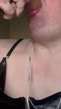 Pathetic Cross Dressing Sissy Slut Trisha Trash Fills Her Ass with Butt Plug and Sucks a Huge Dildo Until She Cums