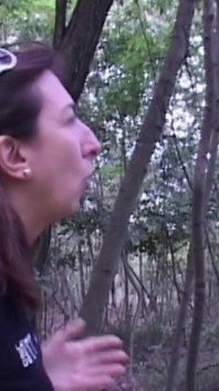 Big Slut with Hairy Pussy Gets Fucked in the Woods by 2 Cocks
