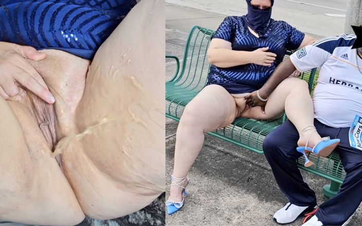 Big ass BBW MILF: Hijab moslim milf liet vreemdeling bij de bushalte twee keer...