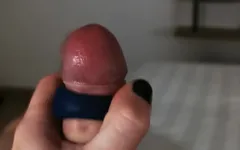 Teasing myself with my cock ring while being watched