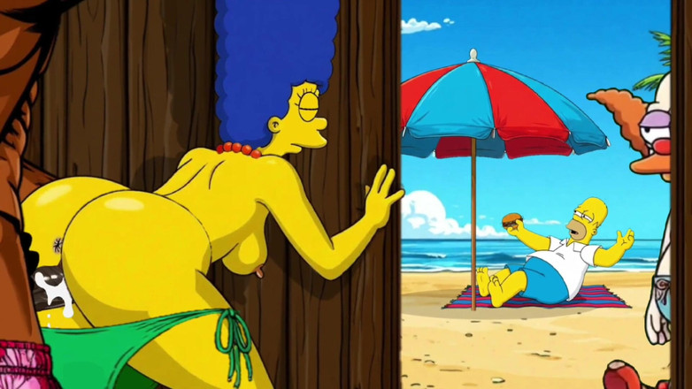 Octopussy Lovers Club: Пляжная сучка 2: Киска полная спермы. Мультфильм Симрсоны, пародия.