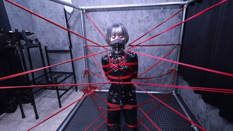 Aisan girl bondage: Red Cord and Inflation Plug