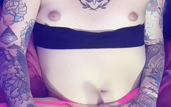 Raw Bts: Tatted Trans Girl Caught Playing with Anal Toy & Stroking thumbnail