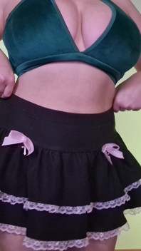 Trying on 3 Cute Mini Skirts - Jungle Green, Pink Bows & Burgundy Straps