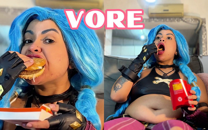 Cutiepiie Chubby: Jinx Cosplay Eating Fetish - Belly Sounds and Burps