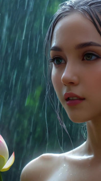 Ai phantaasi baarish kalaatmak slaid sho men kamal ke phoolon ke bich nagn yogini larki