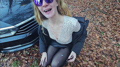 Bikergirl_97: Neujahrs auto-panne Endet mit bezahl口交和颜射