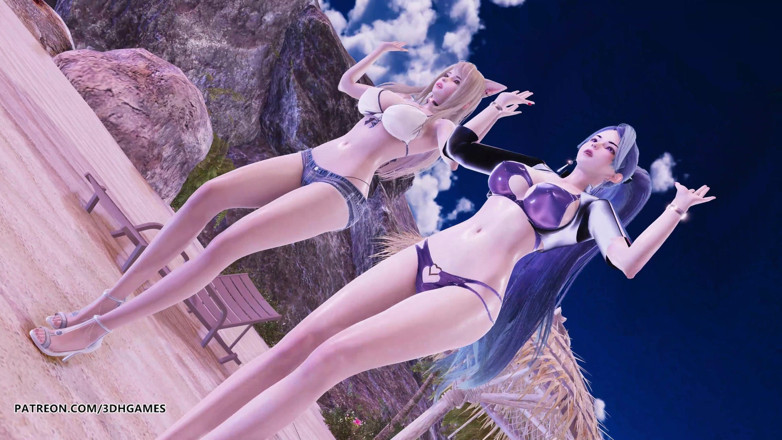 3D-Hentai Games: [MMD] Girl's Generation - Holiday Ahri Kaisa hot striptease dance League...