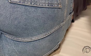 Candid BBW Jeans Farting