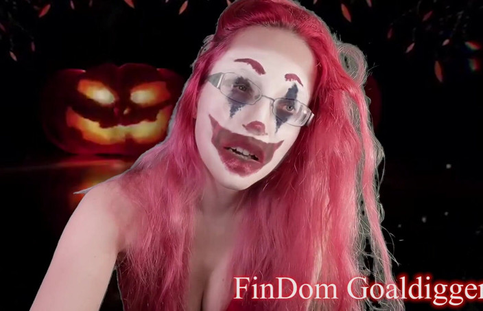 FinDom Goaldigger: Des couilles d'Halloween se font couper