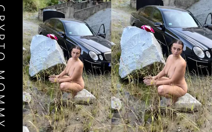 Crypto Mommy: Pregnant stepmom first anal orgasm in car