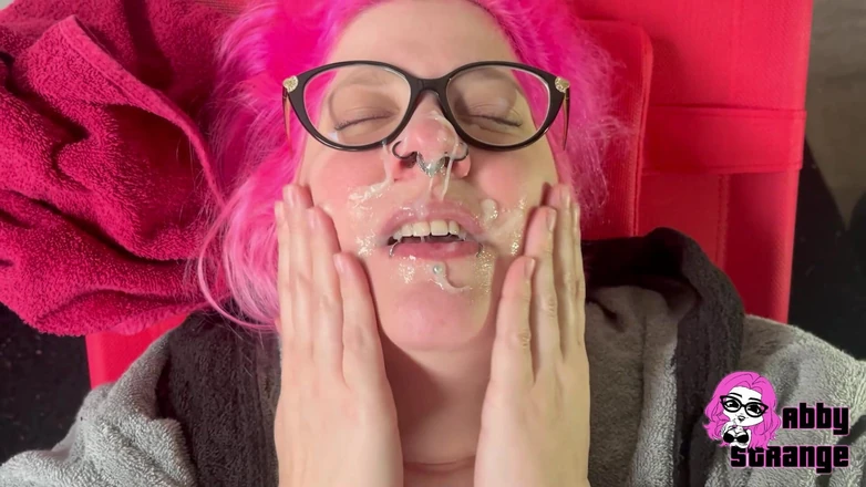 Abby Strange: Cum Face Mask on a Spa Day