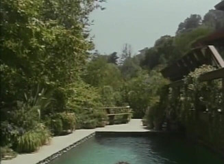 Public Lust: Bruneta linsă în pizdă este futută pe piscină într-un videoclip retro