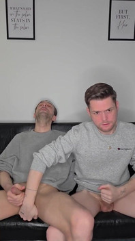 Hung Uncut Brotosh Lads Side by Side Masturbation