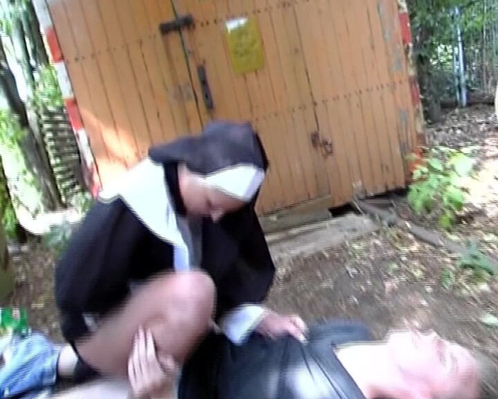 German amateur couples: Fake German Nun Deepthroating Cock in Middle of Forest