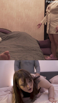 Sh I'm Fucking My Friend's Wife, and He's Standing There Jerking off! Ha Ha