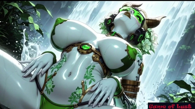 Game of Lust 3D: Gol büyük memeli anime kız şelalesi fantezisi çıplak