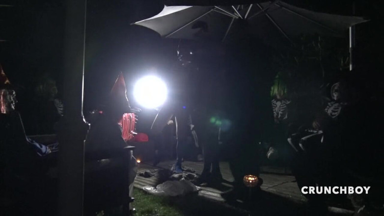 BAREBACK PORN SPY CAM: Amateur cam fucked bareback at night for Halloween