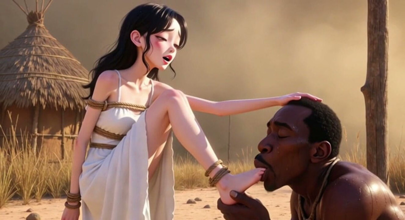 YOUR BEST FANTASY: Donna bianca legata in Africa - uomo africano che si lecca...