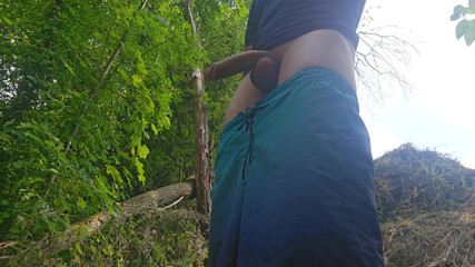 Daddys Legacy: Risky Outdoor Jerk off - Quase Pego & Enorme Ejaculação Na Floresta