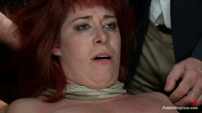 Public Disgrace by Kink: Pelirroja puta follada por el culo en fiesta llena de...