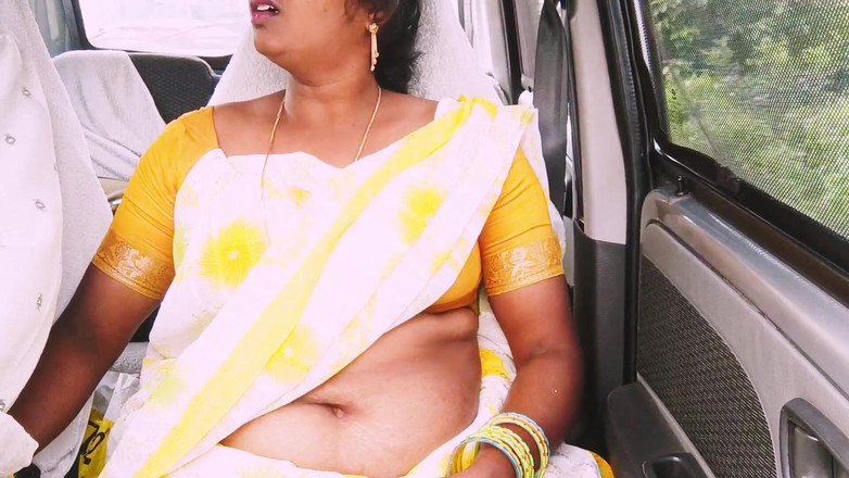 Telugu honey lips: Sexe en voiture, femme de ménage indienne en sari longuement...