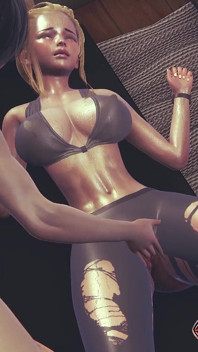 Carezze intima dell'allenatrice di fitness - sensuale leccata di figa e diteggiatura fa venire duro l'allenatore con le grandi tette in 3D Hentai