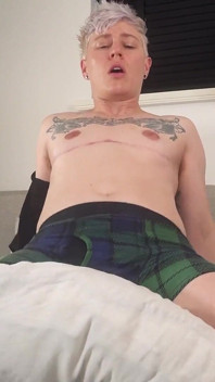 Desperate Pillow Humping and Flexing - Jaq Quicksilver Grinds and Cums While Showing off All Their Muscles