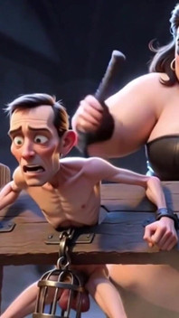 Dominatrix béo quất roi nô lệ lồng dương vật - sỉ nhục cực độ