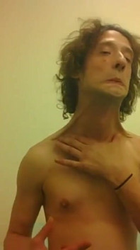 Topless Transgirl Super Extending Her Neck