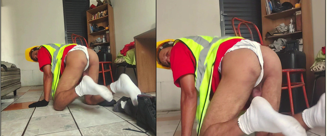 Stink HairyMale: Beyaz İç Çamaşırı - İşçi (Çift Kamera)