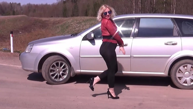 RedRoseRus: Black Transparent Leggings - Teasing on Road