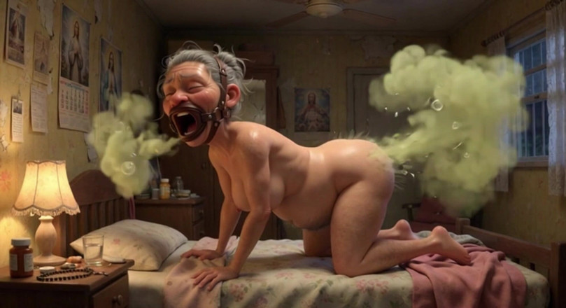 YOUR BEST FANTASY: 90 Year Old Granny Farting Loud &amp; Smelly in Bedroom