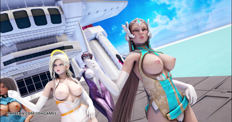 3D-Hentai Games: Red Velvet - striptease com sabor vermelho Dva Mercy Pharah Mei...